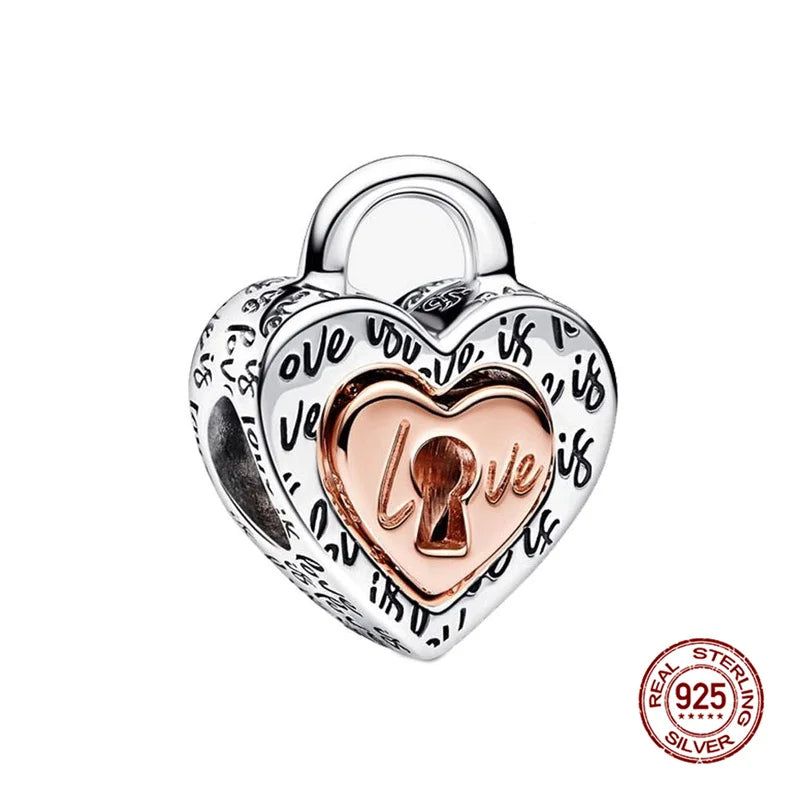 Original 925 Silver Colorful Heart Charm Beads | Fit 3mm Bracelets & Necklaces, Women’s DIY Fine Jewelry Gift