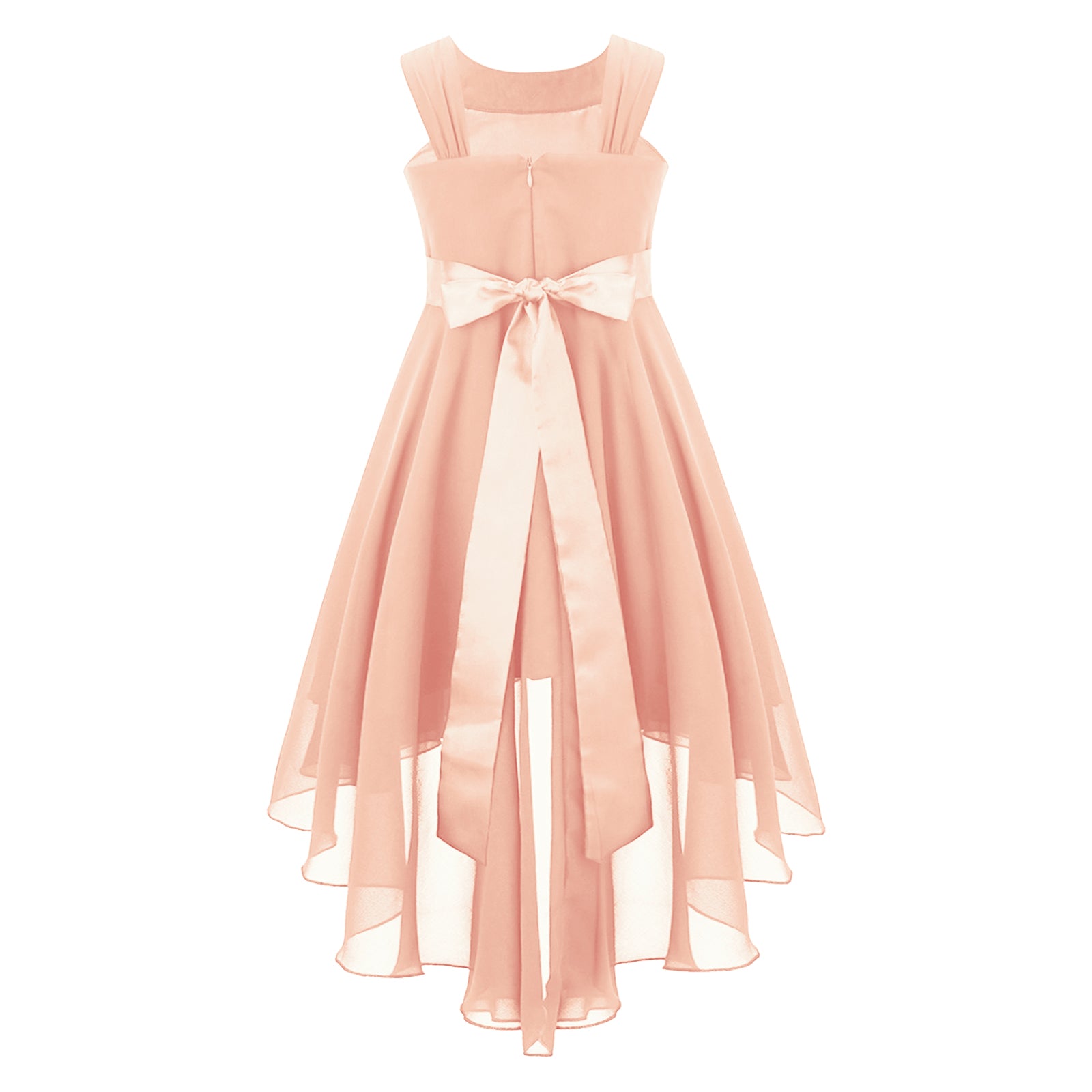iEFiEL Summer Flower Girl Dress | High-Low Chiffon Princess Dress | Kids Wedding & Party Formal Occasion Gown