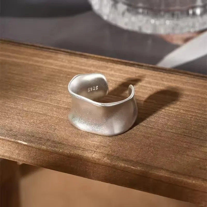 VENTFILLE 925 Sterling Silver Irregular Geometry Ring – Women’s Minimalist Jewelry Gift