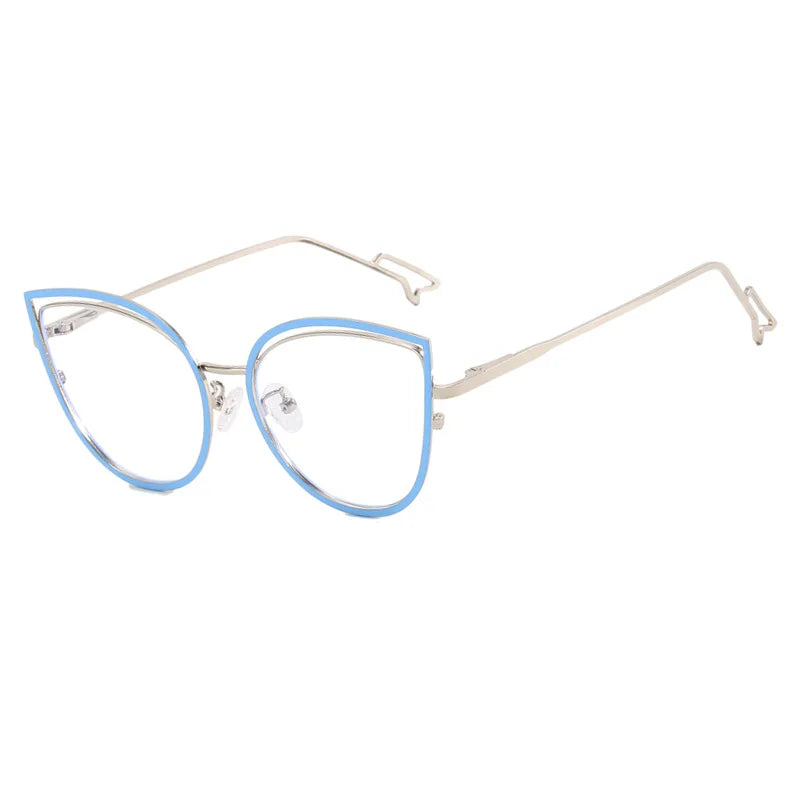 TANOXI Anti Blue Ray Reading Glasses for Women – Ins Metal Business Sunglasses for Men | Cat Eye Goggle UV400 Oculos Sol