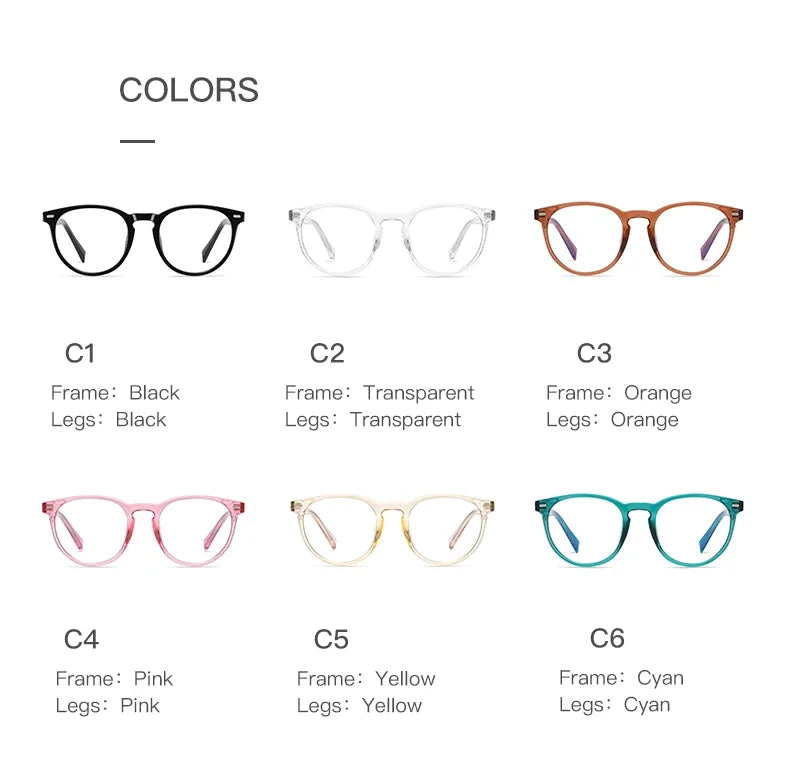 GENEVIEVE Round Women’s Glasses 👓 Anti-Blue Light Photochromic 2117