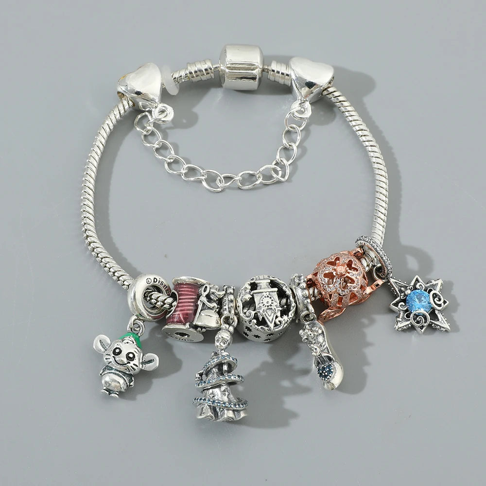 Alice in Wonderland 🐇 Beaded Pandora Bracelet | DIY Alloy Charm Jewelry