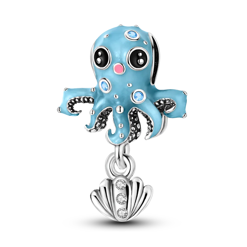 925 Sterling Silver Summer Ocean Collection Charms | Dangle Beads for Women Lover DIY Fine Jewelry Gift