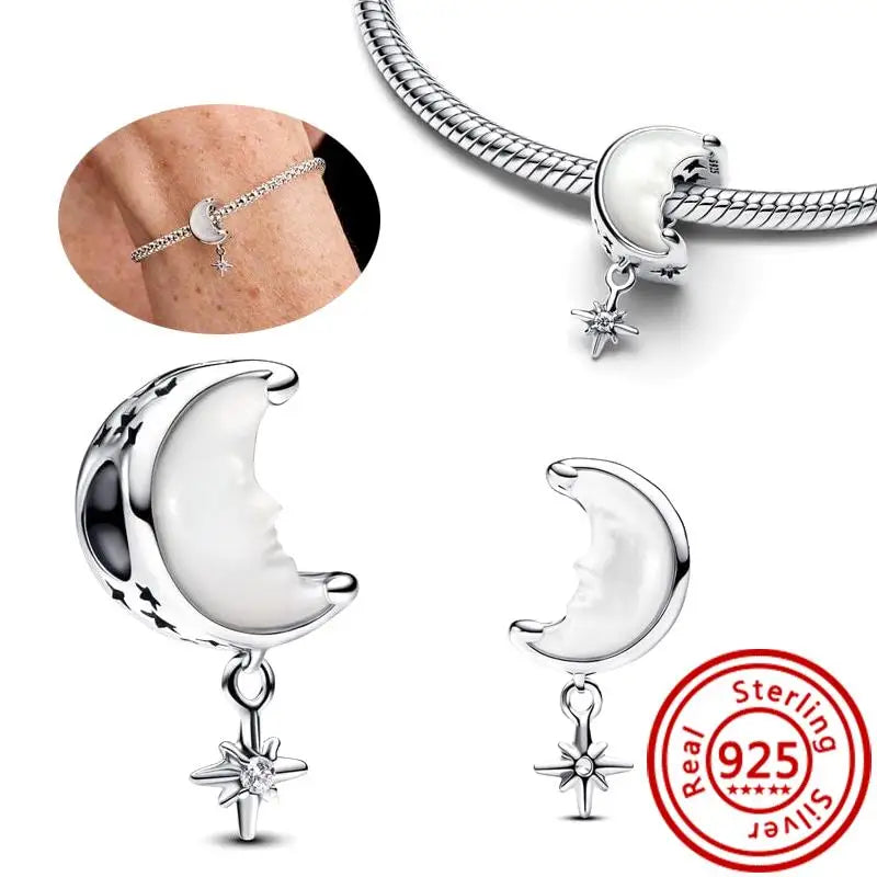 New 925 Sterling Silver Forever Always Love Murano Glass Beads | Sparkling Lucky Charms for Original Pantaro Bracelets DIY Jewelry