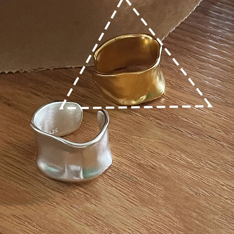 Sam Panda 925 Sterling Silver Adjustable Chain Ring | Vintage Open Finger Ring for Women & Men | Fine Jewelry Gift