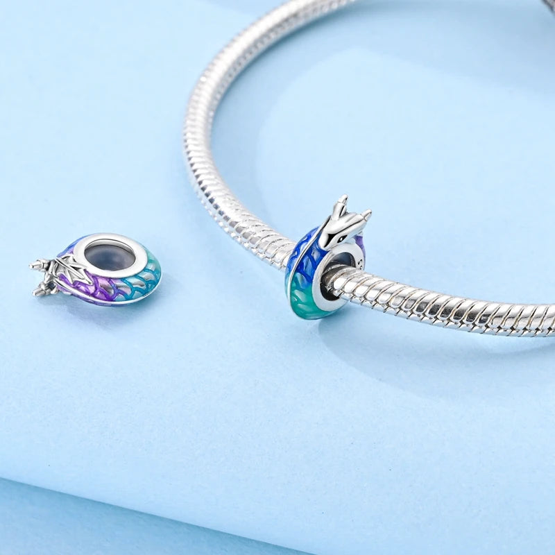 100% 925 Sterling Silver Rainbow Zircon Butterfly & Dragon Charms – DIY Bracelet Beads