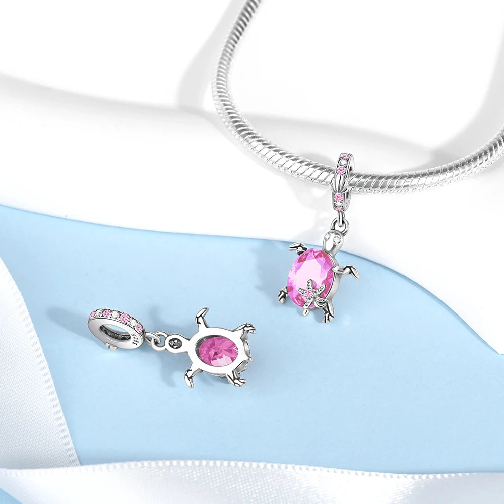 Hot Sale 925 Sterling Silver Summer Ocean Star & Turtle Dangle Charm Bead | Fit Pandora Bracelet