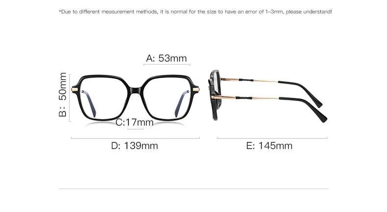 VICKY Square Frame Glasses 👓 Women’s Anti-Blue Light Prescription PFD2211