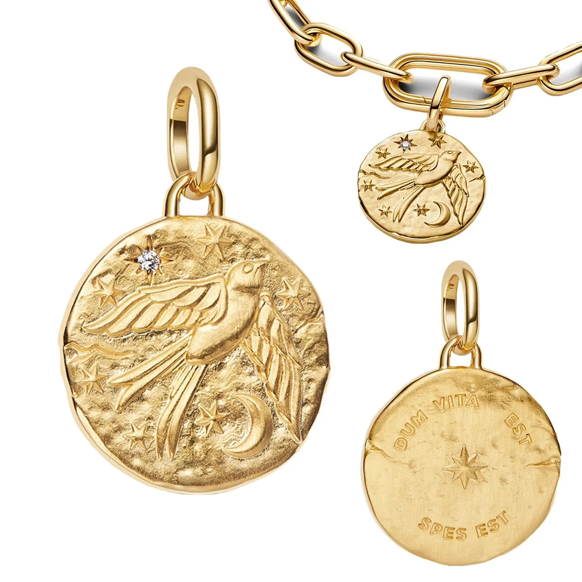 925 Sterling Silver Golden Charms – Horse, Lion & Castle Beads for Bracelets & Necklaces