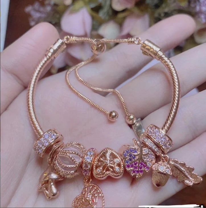 100% 925 Sterling Silver Fashion Bracelet | Pandora Style Women's Jewelry