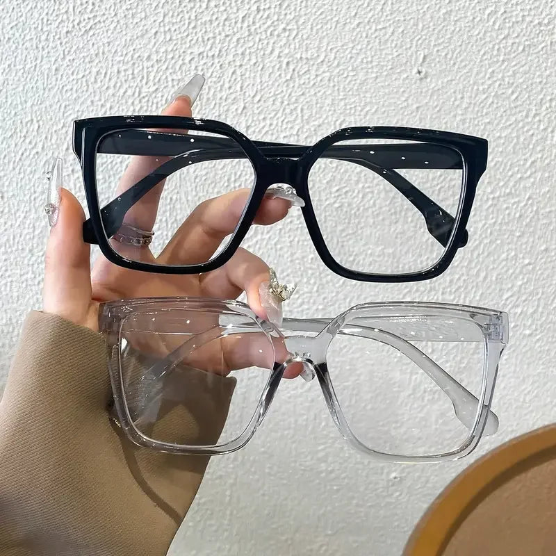 1Pc/2Pcs/3Pcs/4Pcs Elegant Geometric Glasses – Simple & Stylish Transparent Lenses | Daily Office & Reading Eyewear