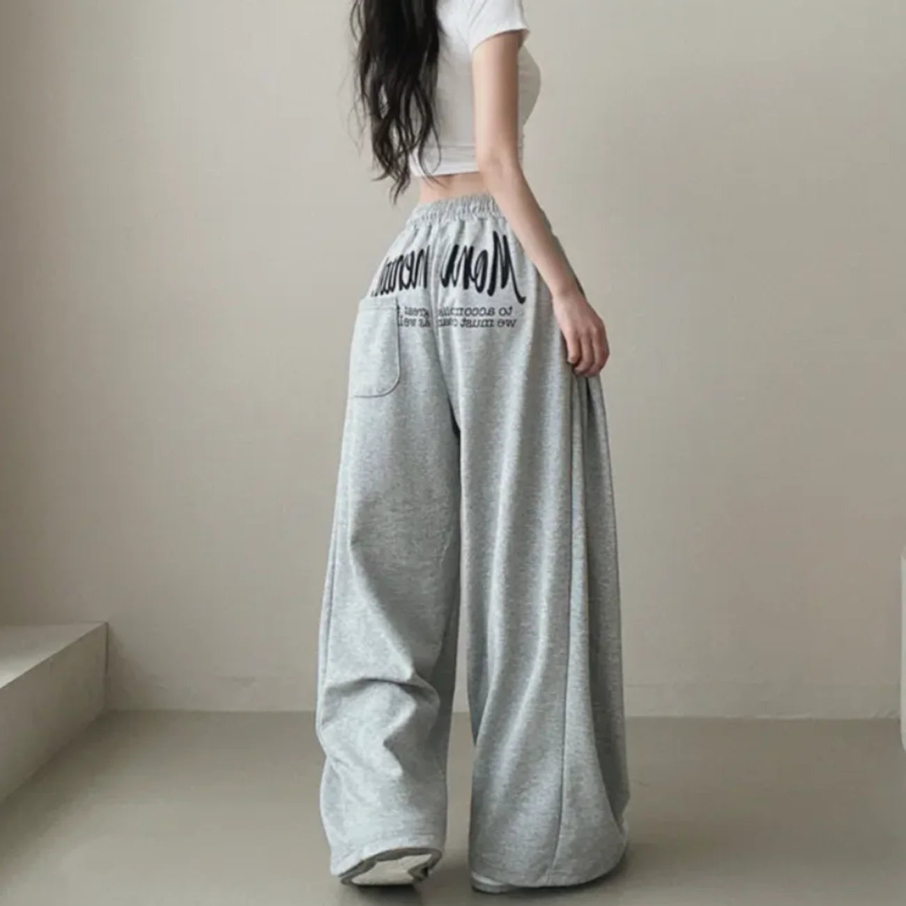 Women’s BF Hip Hop Y2K Sweatpants – Loose Wide Leg Drawstring Streetwear Sports Pants 👖🔥