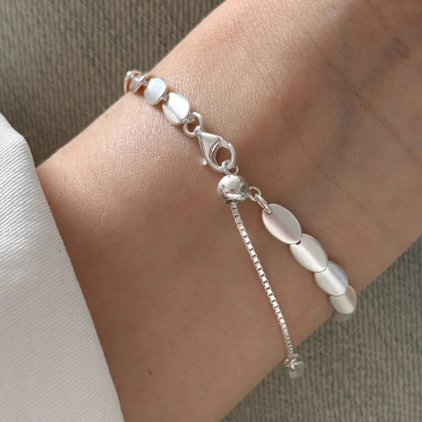 925 Sterling Silver Crushed Silver Bracelet – Irregular Jewelry for Women & Girls