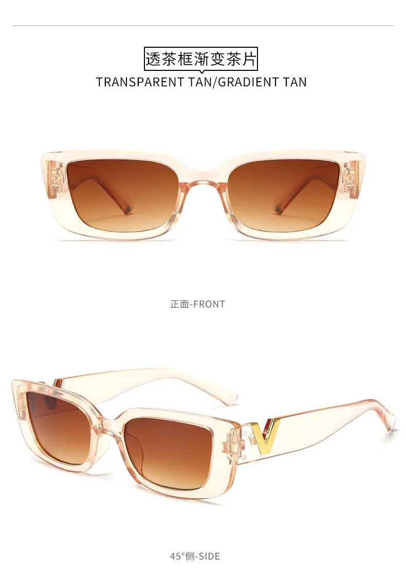 New Small Frame V-Shaped Fashion Sunglasses for Women – Designer Square UV400 Sun Glasses | Outdoor Leisure Eyewear