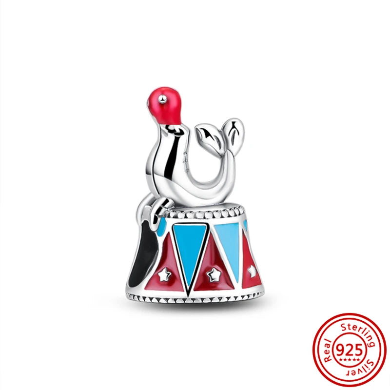 Original 925 Sterling Silver Lucky Flower & Love Bead Charm – Fits Pandora Bracelet, Women’s DIY Jewelry Gift