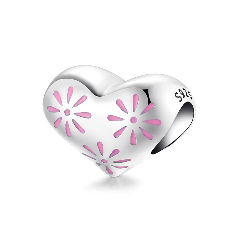 Give Birth To Life Pregnant Mother 925 Sterling Silver Charm | Pink CZ Beads Fit Original Bracelets