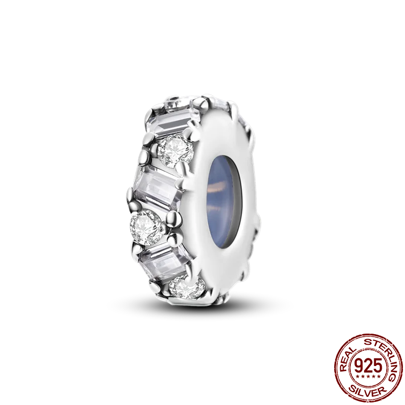 925 Sterling Silver Silicone Spacer Beads & Safety Chain | Clasp Charms Fit Original Pandora 3mm Bracelet – Women’s Jewelry