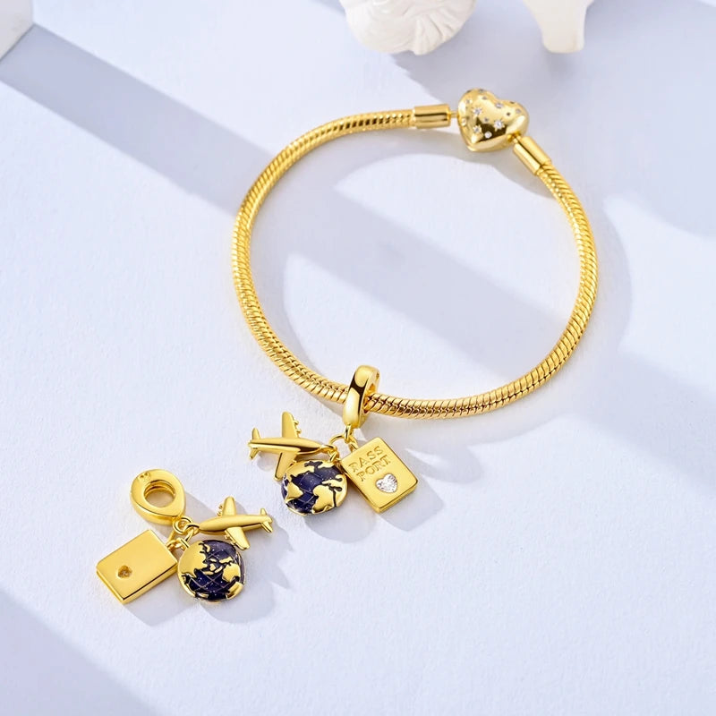 Original Gold & Silver 925 Sterling Silver Charms Beads | Fit Pendant & Bracelet DIY Jewelry Gift