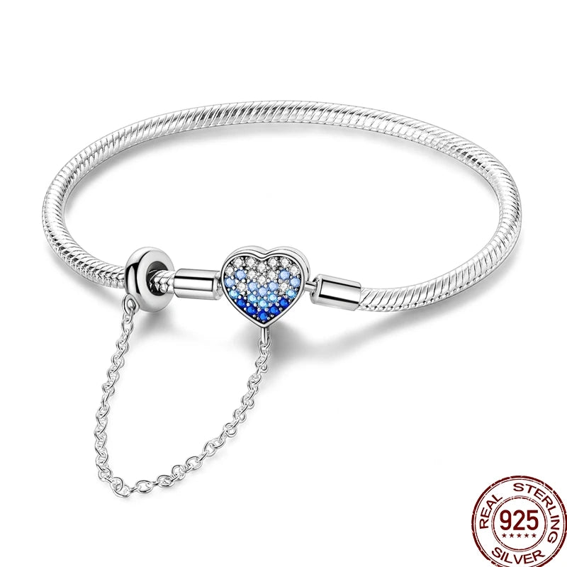 925 Sterling Silver Rainbow Leather Braided Bracelet | Eternal Love Stars & Moon Charm – DIY Women’s Beaded Jewelry Gift