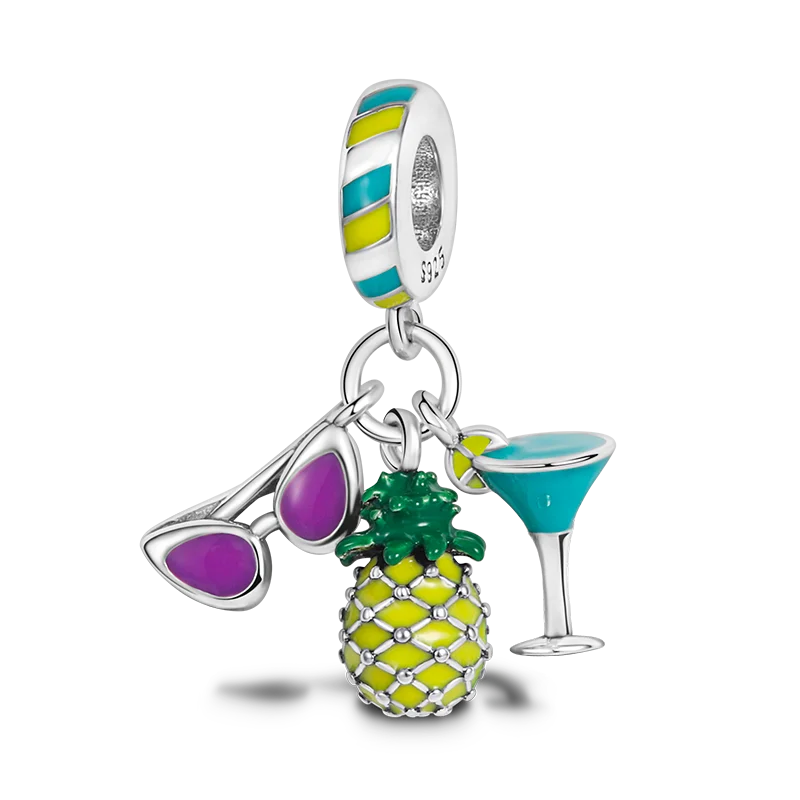 925 Sterling Silver Summer Ocean Collection Charms | Dangle Beads for Women Lover DIY Fine Jewelry Gift