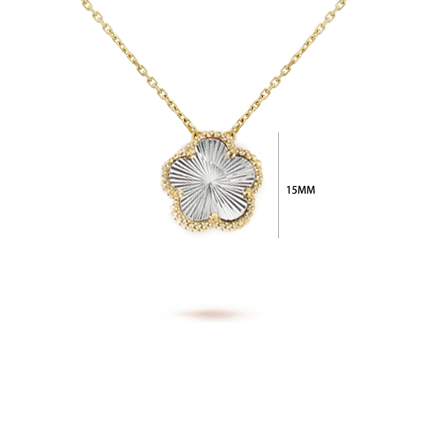 7 Colors Five-Leaf Flower Pendant Necklace Natural Stone Clover Choker Chain for Women