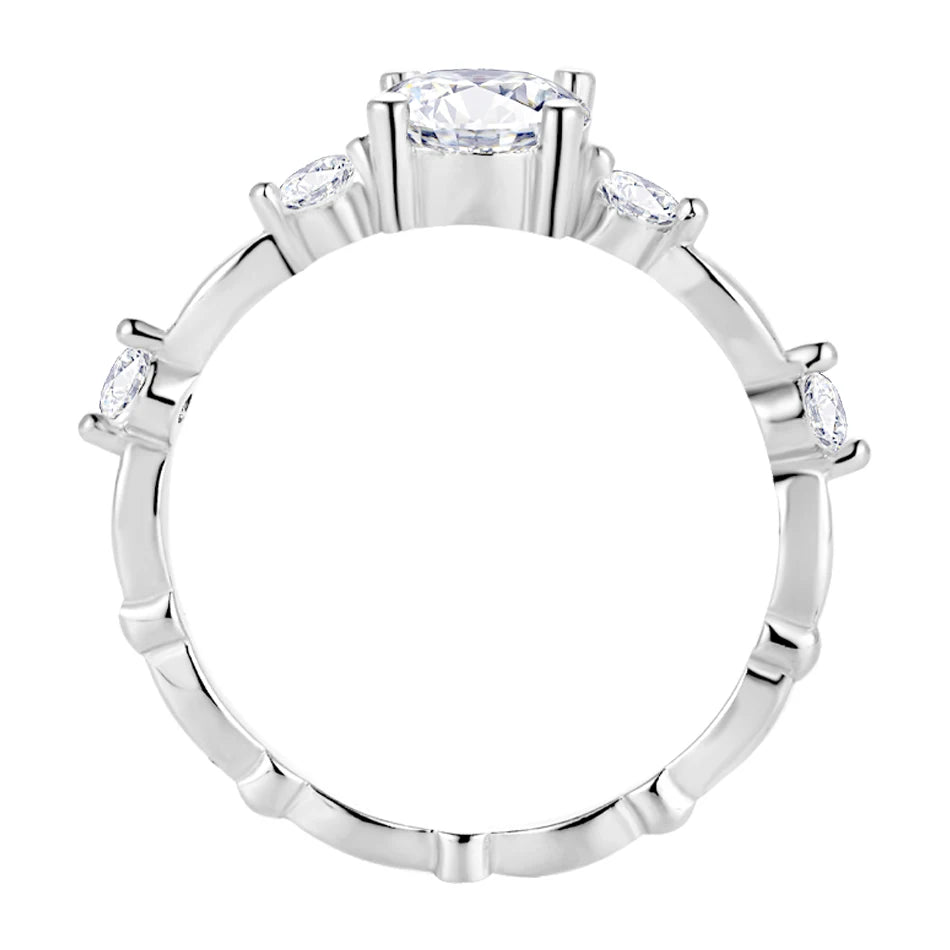 BLUEENCH D Color VVS1 Moissanite Engagement Ring – 925 Sterling Silver Wedding Band for Women with Certificate