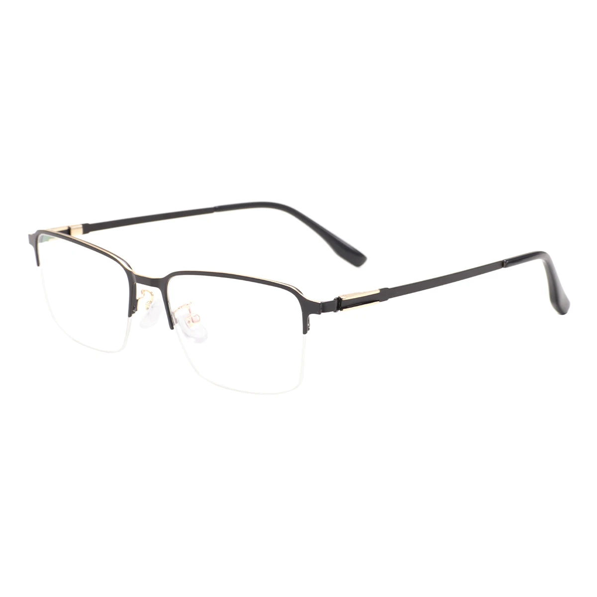 Metal Half Rim Rectangular Browline Glasses Frame for Men – Business & Prescription Eyewear