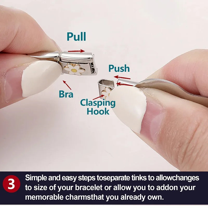 2025 Original Zircon Bow Knot Star Cherry Italian Charm | Stainless Steel 9mm Links DIY Modular Bracelet Jewelry Wholesale