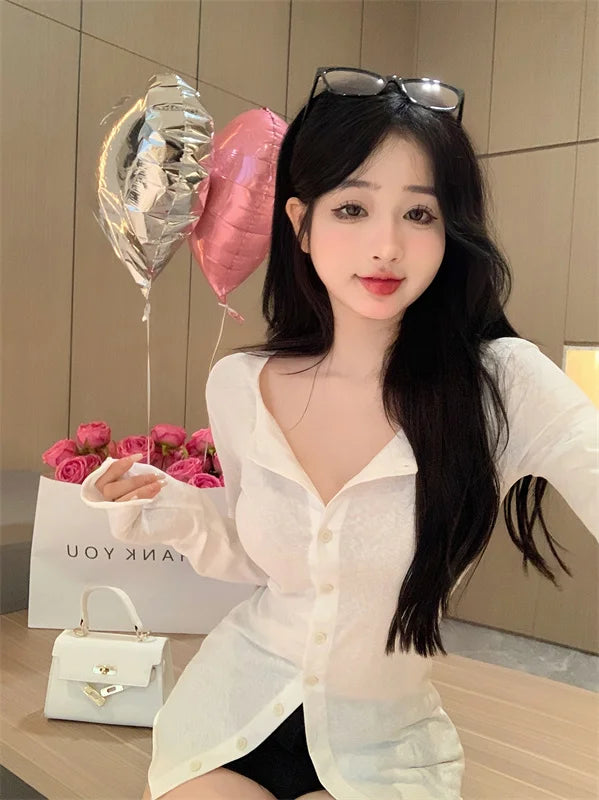 Women's Slimming Long Sleeve Cardigan | Korean Style Open Front Coat | Autumn Fashion Casual Outerwear