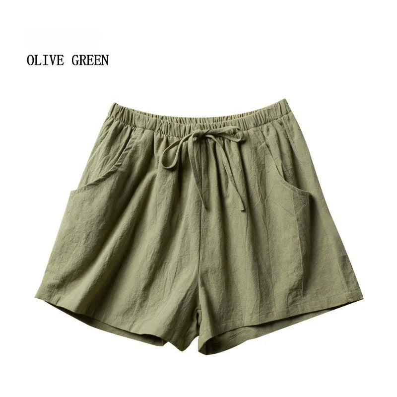 ✨ HELIAR Casual Linen Shorts for Women 🩳 High-Waist Gym & Workout Shorts 👟 Ladies Sport Femme Summer Shorts