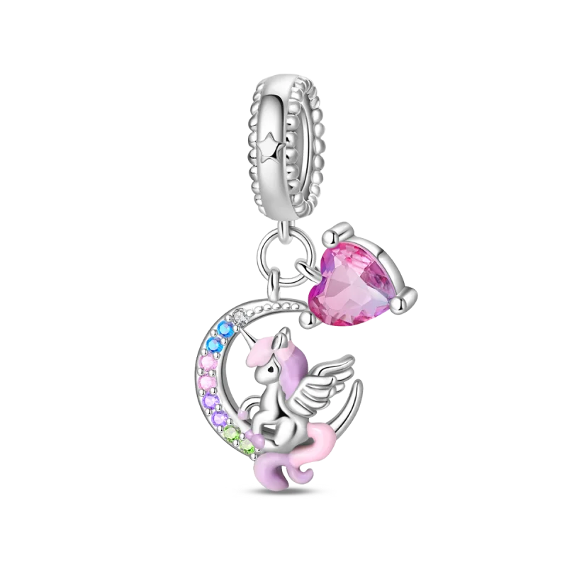 925 Silver Plated Magic Mirror Princess Angel Pink Charm Beads | Fits Original Pan 925 Bracelet | Exquisite DIY Jewelry