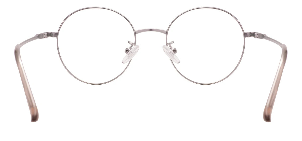 Colorful Round Metal Pink Glasses Frame – Luxury Unisex Full Rim Prescription Eyewear