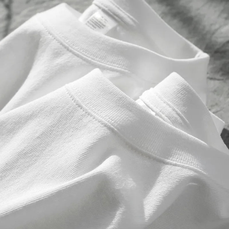 Loose Fit Pure Cotton T-Shirt | Korean Style Round Neck Basic Top | Unisex Layering Tee in Purple