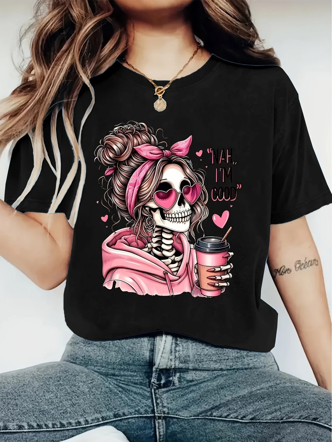 Women’s Halloween Graphic T-Shirt | 100% Cotton Short Sleeve Casual Top for Summer & Spring