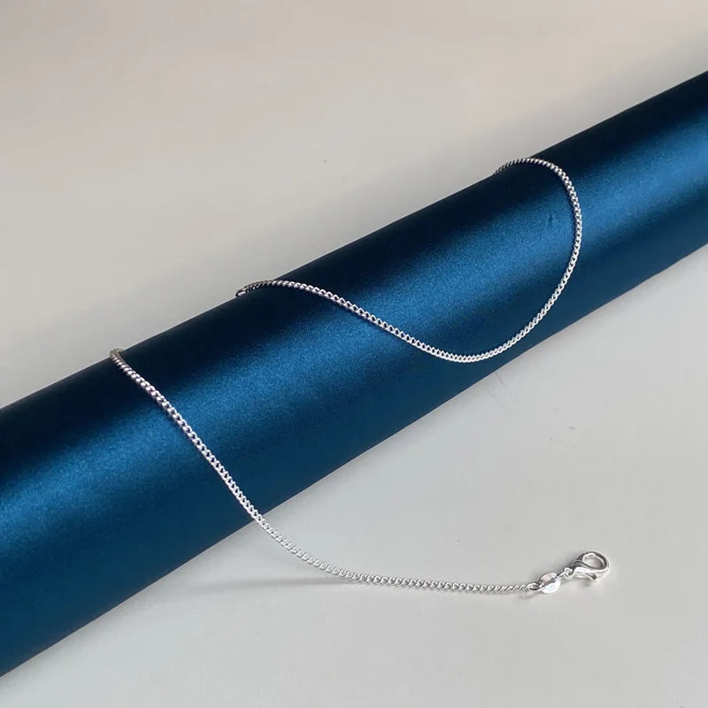 925 Sterling Silver 2MM Side Chain Necklace for Men & Women – 40-75cm Wedding Party Jewelry Gift