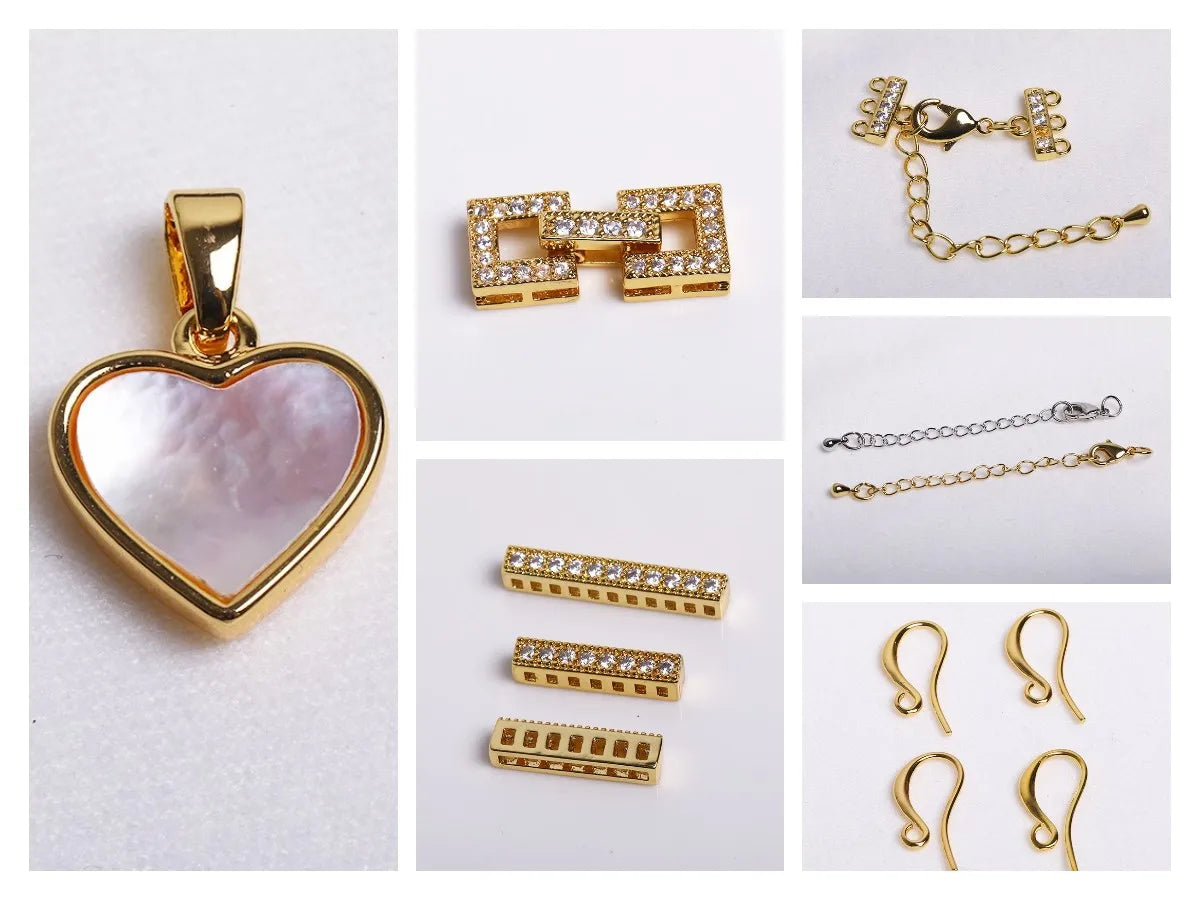 18K Gold Plated Brass Spacer Beads – Cut Pattern Round Stripe Separators for DIY Jewelry Making Accessories