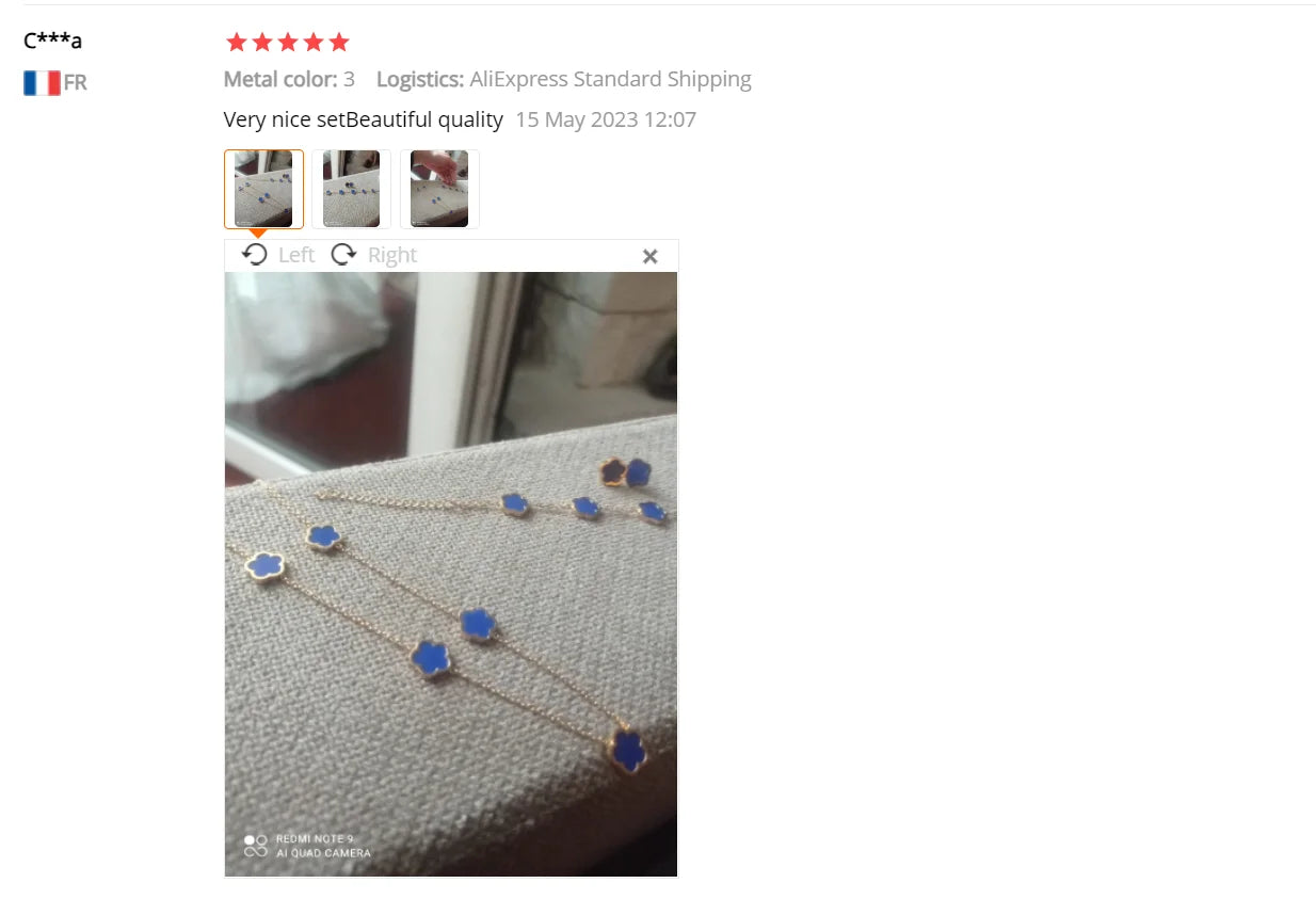 Stainless Steel Leaf Flower Jewelry Set | Non-Fading Minimalist Pendant Necklace, Earrings & Bracelet – Women’s Fashion Set