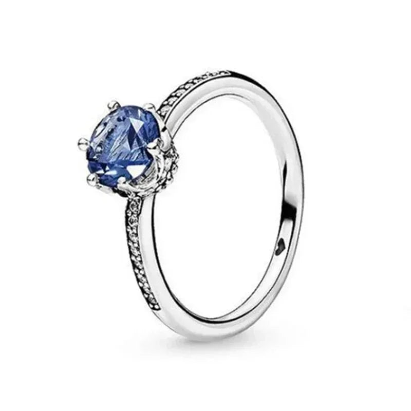 Classic 925 Sterling Silver Heart Crown Circular Ring | Elegant Light Luxury Jewelry Gift for Women