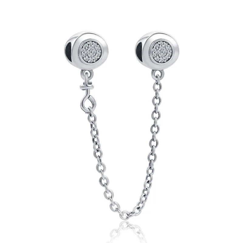 925 Sterling Silver Butterfly, Moon & Life Tree Safety Chain | Fits Original Bracelet DIY Jewelry Accessory