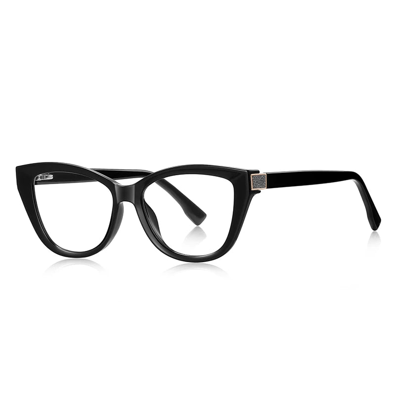 Fashion Women Myopia Glasses – Big Frame TR90 Anti-Blue Light Luxury Cat Eye | Custom Prescription Eyewear 0 to -6.0