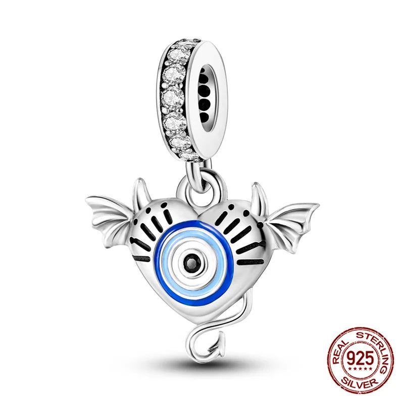 925 Sterling Silver Blue Zircon Evil Eye Charm | Original Devil Eye Series Bead Fits Pandora Bracelet – Women’s DIY Jewelry Gift