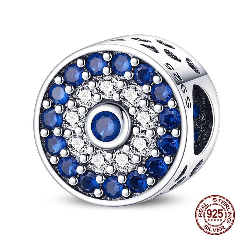 925 Sterling Silver Blue Zircon Evil Eye Charm | Original Devil Eye Series Bead Fits Pandora Bracelet – Women’s DIY Jewelry Gift