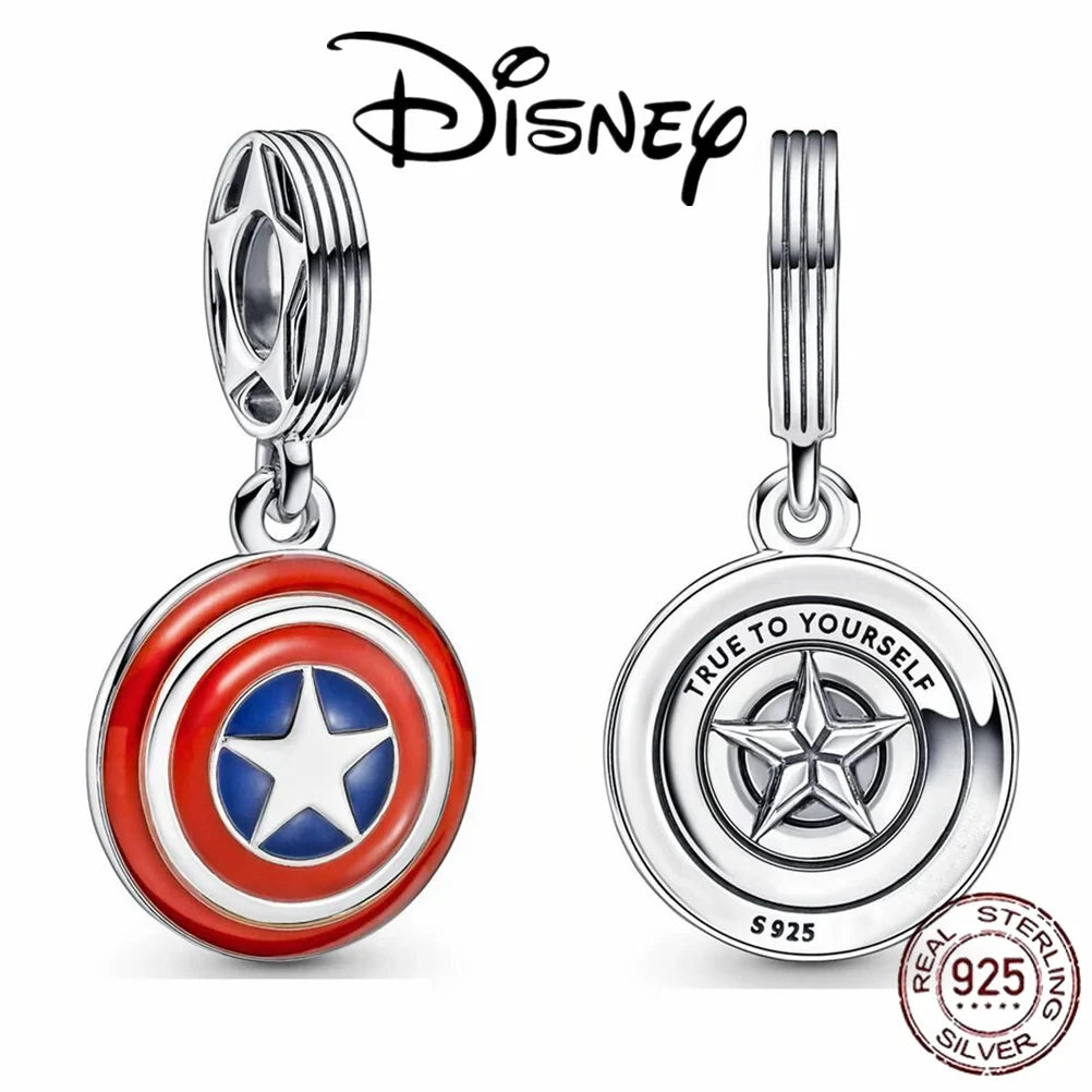 HEROCROSS Disney 925 Sterling Silver Charms | Mickey Mouse, Winnie the Pooh & Stitch Beads Fit Pandora Bracelet