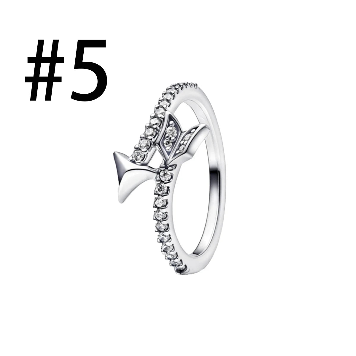 925 Sterling Silver Colorful Bow Necklace Ring Earring Set Crystal Jewelry for Women Gift