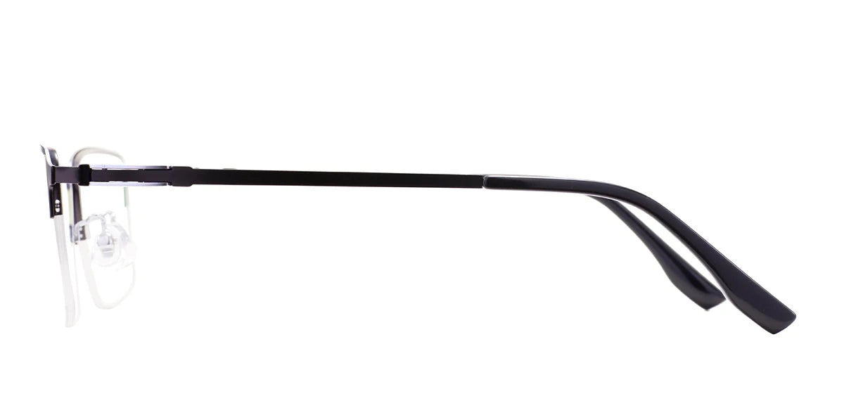 Metal Half Rim Rectangular Browline Glasses Frame for Men – Business & Prescription Eyewear