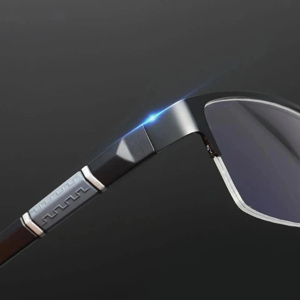 Metal Anti-Blue Light Reading Glasses for Men – Business Farsighted Eyewear Diopter 0 to +4.0