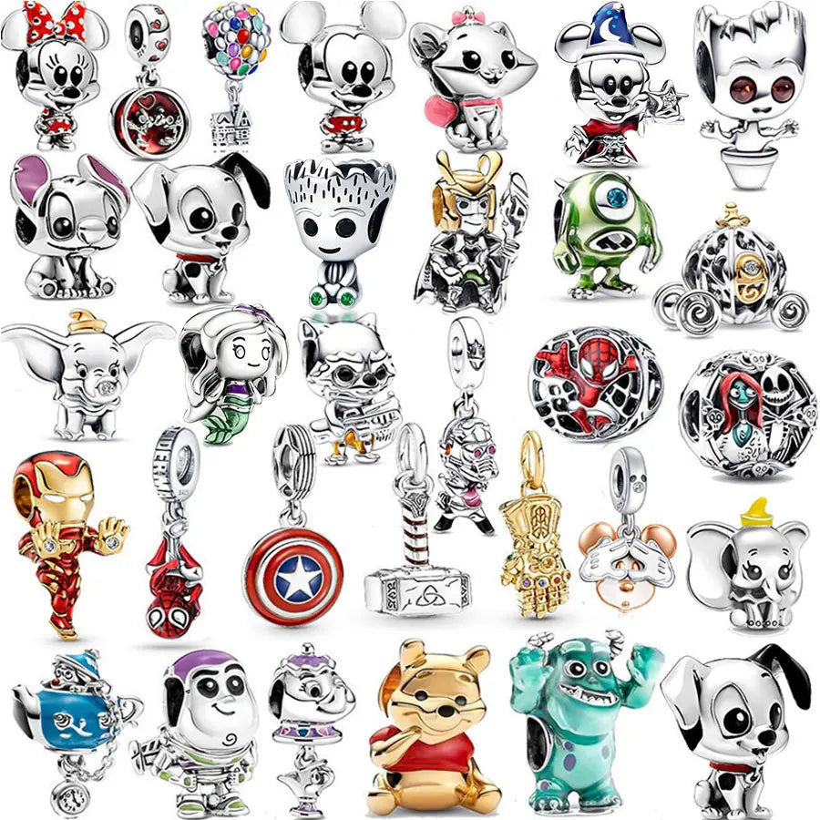 925 Sterling Silver Disney Spider-Man Charm Bead | Fits Pandora Bracelet | Women’s Fashion Jewelry Gift