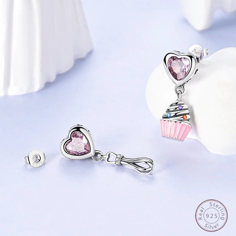 New Original 925 Sterling Silver Sweetheart Bow & Crab Ocean Earrings | Donut Zircon Round Design Women’s Fine Jewelry