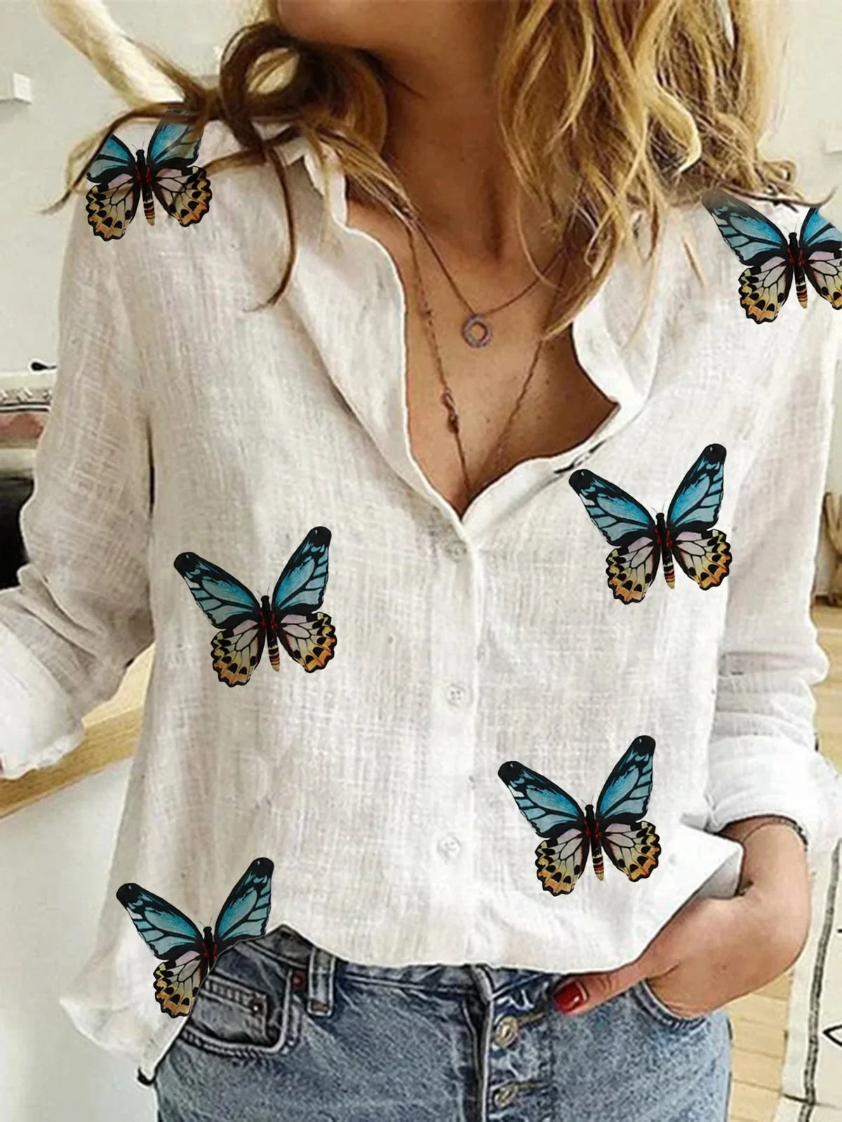 Vintage Cotton Linen Blouse – Long Sleeve Casual Shirt for Women Spring Autumn Top 🌿✨