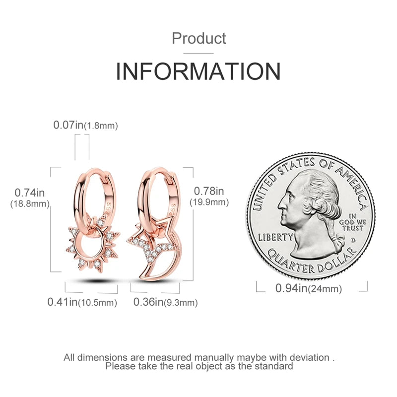 925 Sterling Silver Star Moon Unicorn Earrings | Pave CZ Women’s Fashion & Anniversary Jewelry